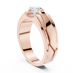 0.75 CT Round Diamond Two-Tone Men's Solitaire Ring