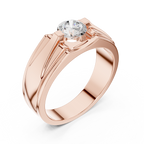 0.75 CT Round Diamond Two-Tone Men's Solitaire Ring