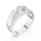 0.75 CT Round Diamond Two-Tone Men's Solitaire Ring