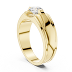 0.75 CT Round Diamond Two-Tone Men's Solitaire Ring
