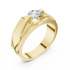 0.75 CT Round Diamond Two-Tone Men's Solitaire Ring