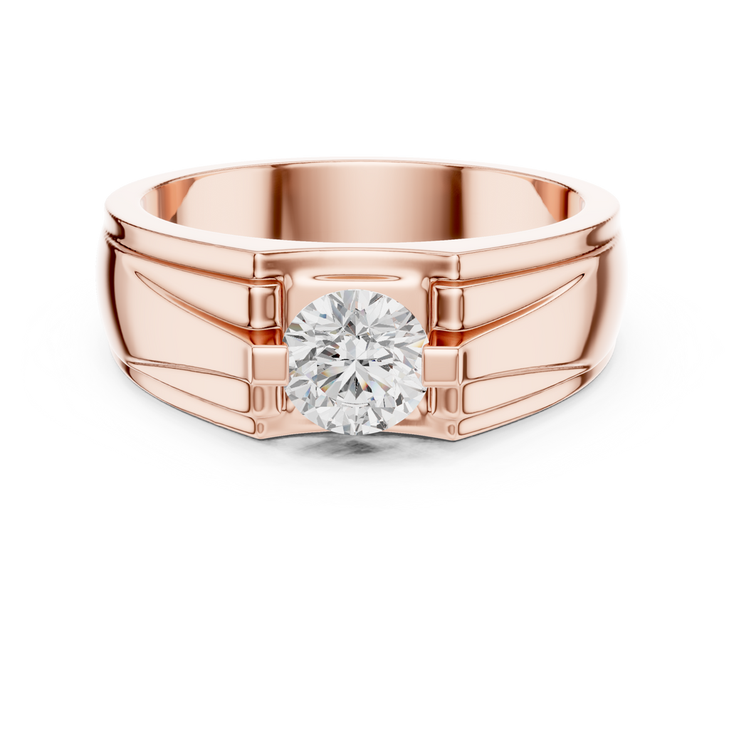 0.75 CT Round Diamond Two-Tone Men's Solitaire Ring