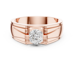 0.75 CT Round Diamond Two-Tone Men's Solitaire Ring