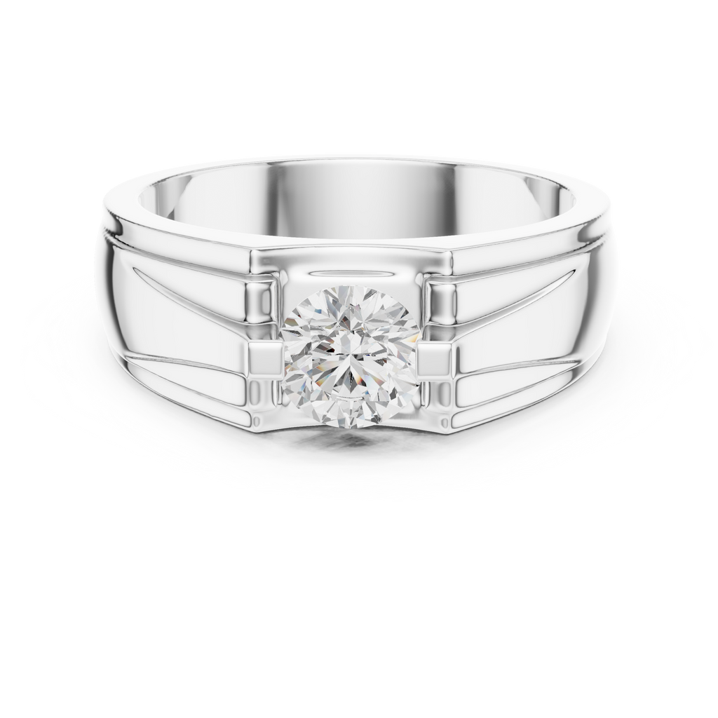 0.75 CT Round Diamond Two-Tone Men's Solitaire Ring