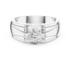 0.75 CT Round Diamond Two-Tone Men's Solitaire Ring