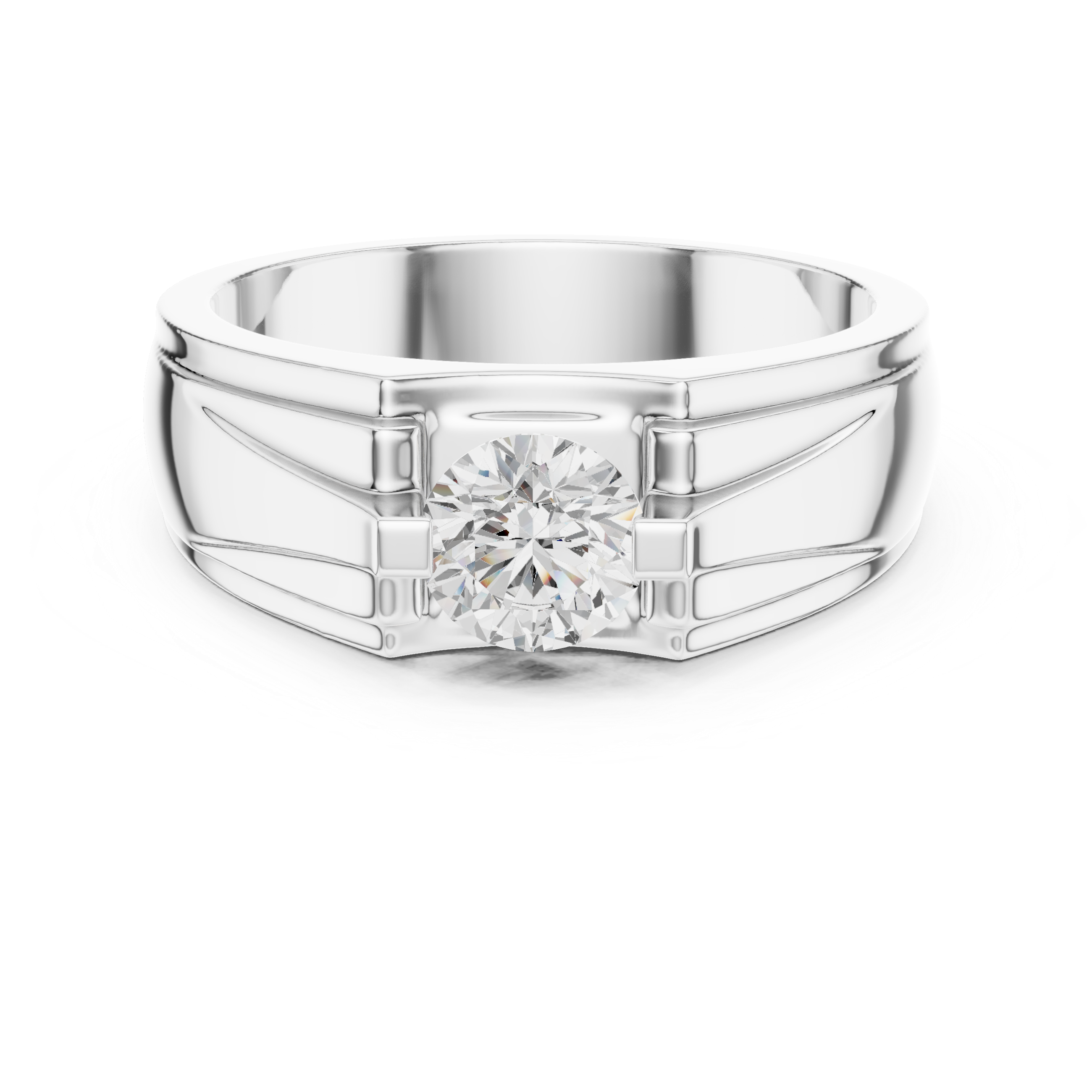 0.75 CT Round Diamond Two-Tone Men's Solitaire Ring