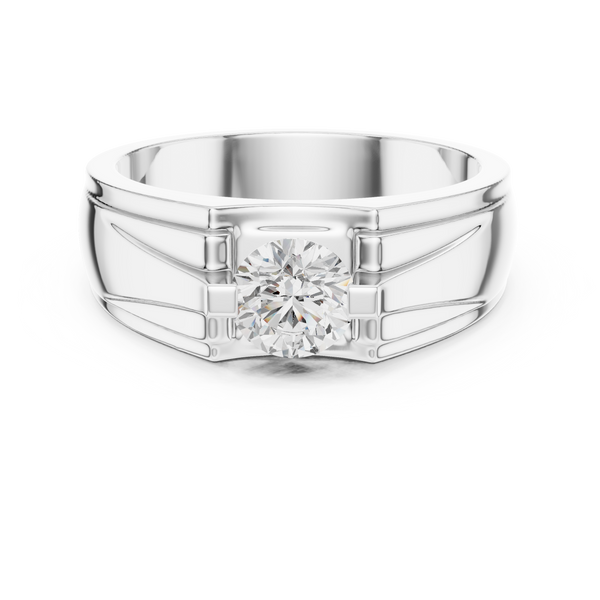 0.75 CT Round Diamond Two-Tone Men's Solitaire Ring