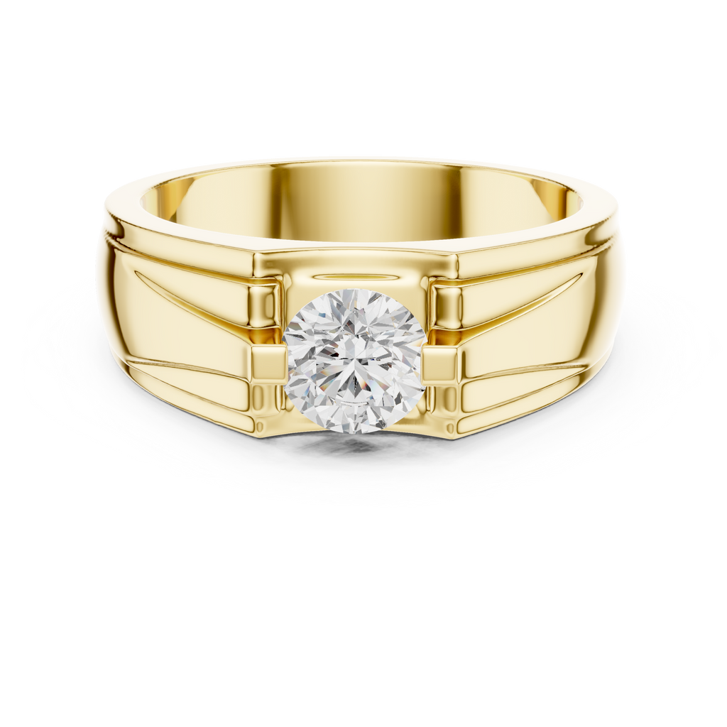 0.75 CT Round Diamond Two-Tone Men's Solitaire Ring