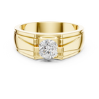 0.75 CT Round Diamond Two-Tone Men's Solitaire Ring