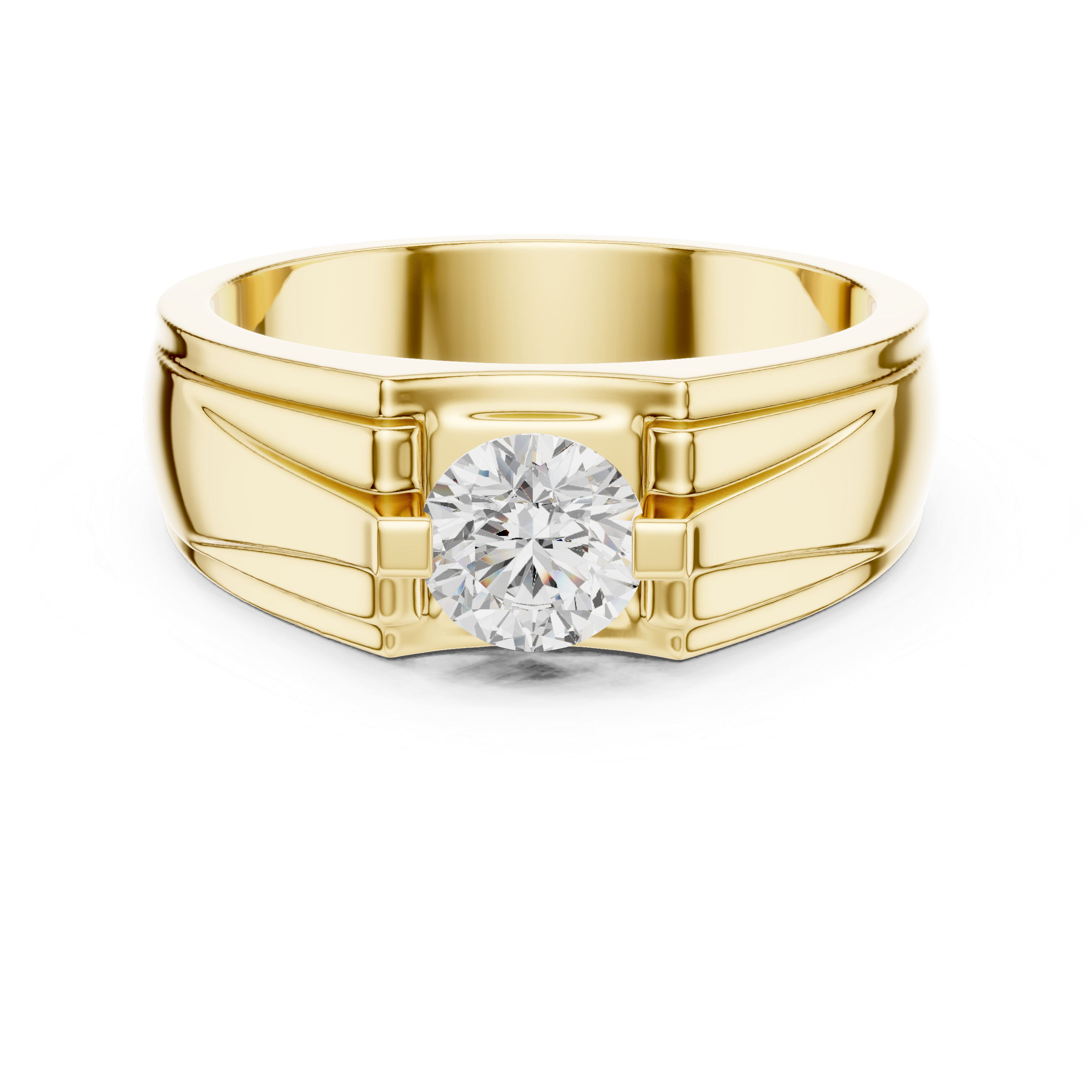 0.75 CT Round Diamond Two-Tone Men's Solitaire Ring