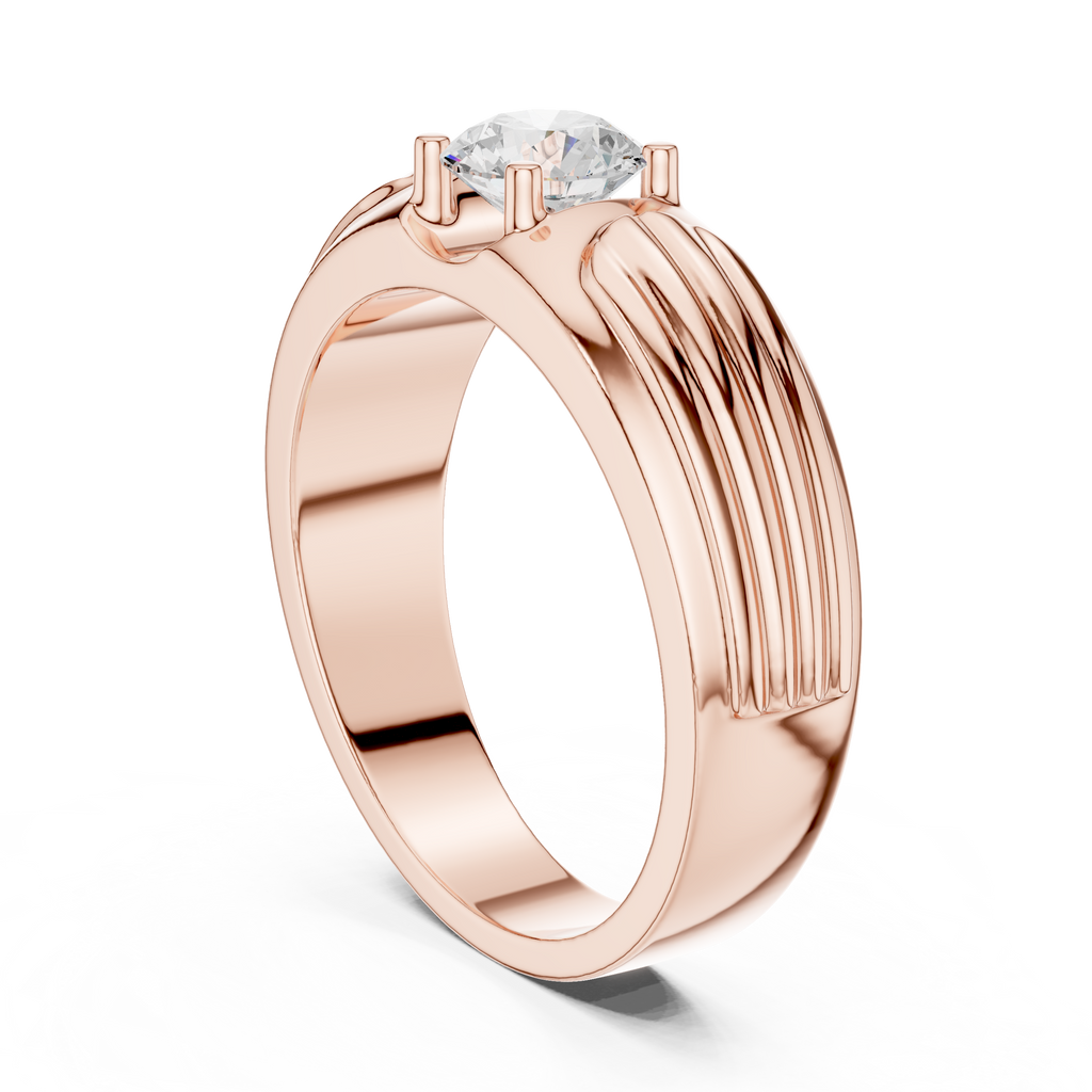 0.75 CT Round Diamond Two-Tone Men's Engagement Ring