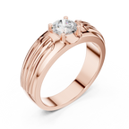 0.75 CT Round Diamond Two-Tone Men's Engagement Ring