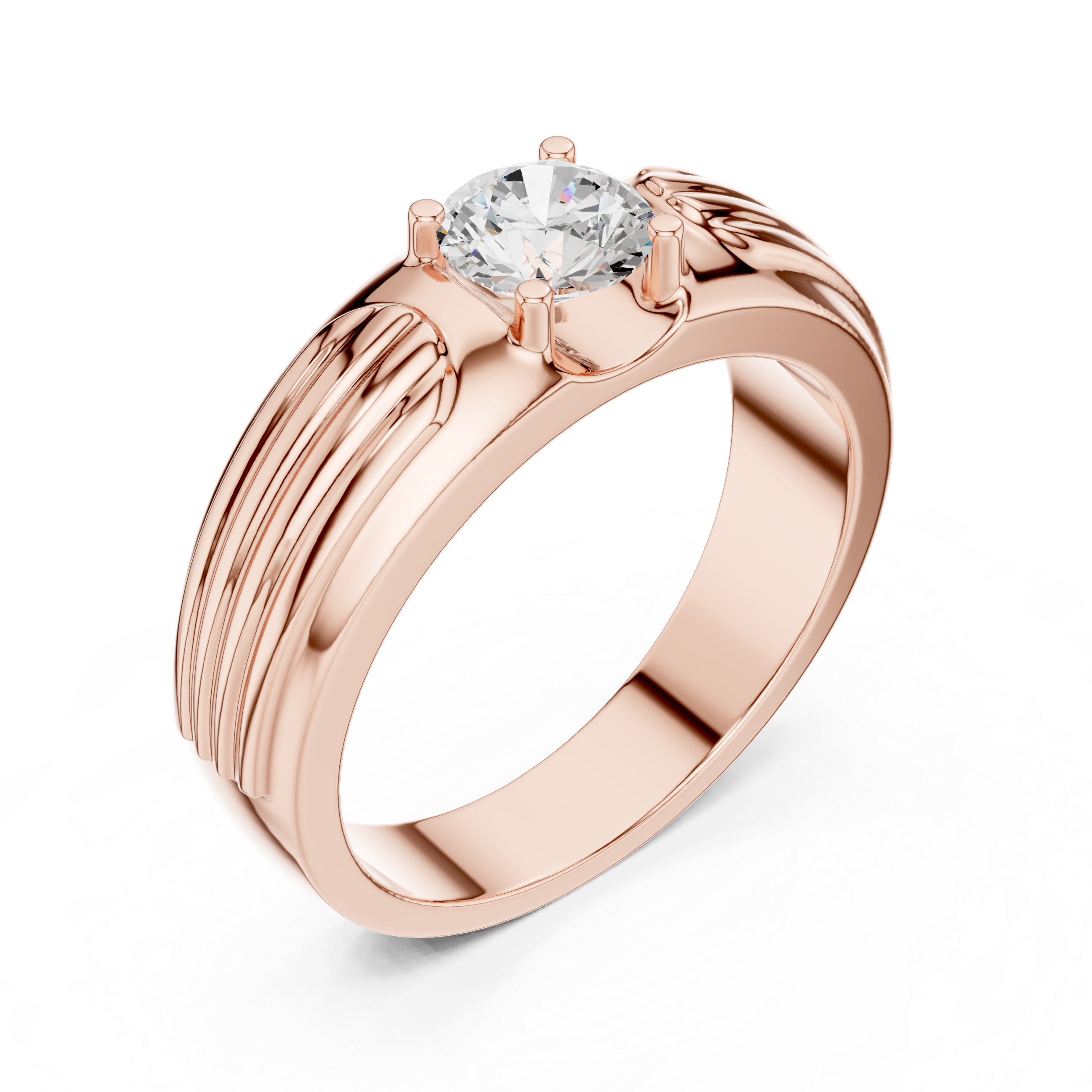 0.75 CT Round Diamond Two-Tone Men's Engagement Ring