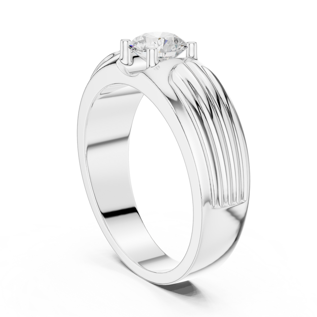0.75 CT Round Diamond Two-Tone Men's Engagement Ring