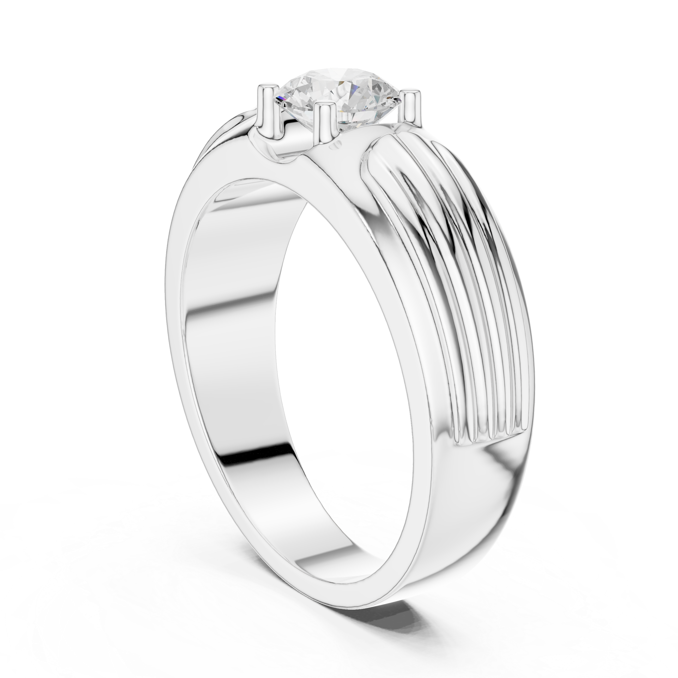 0.75 CT Round Diamond Two-Tone Men's Engagement Ring