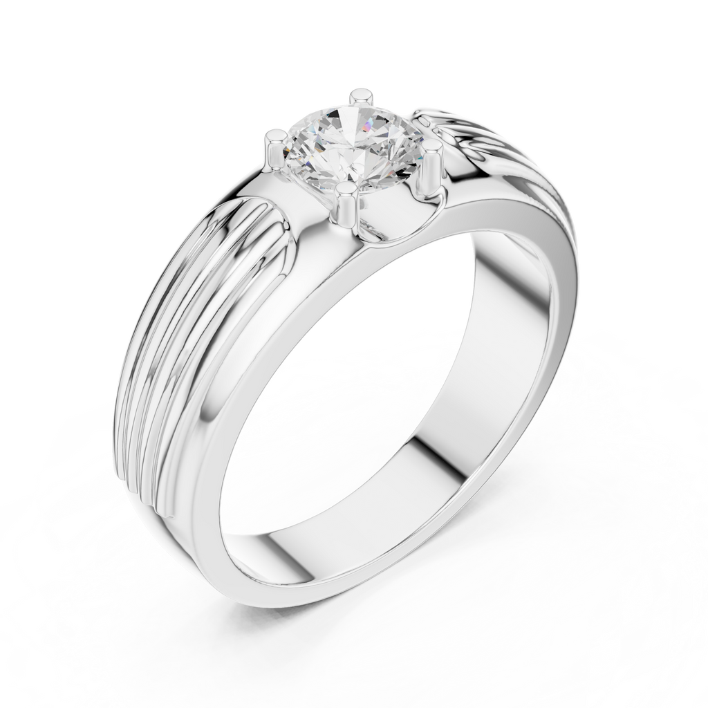 0.75 CT Round Diamond Two-Tone Men's Engagement Ring