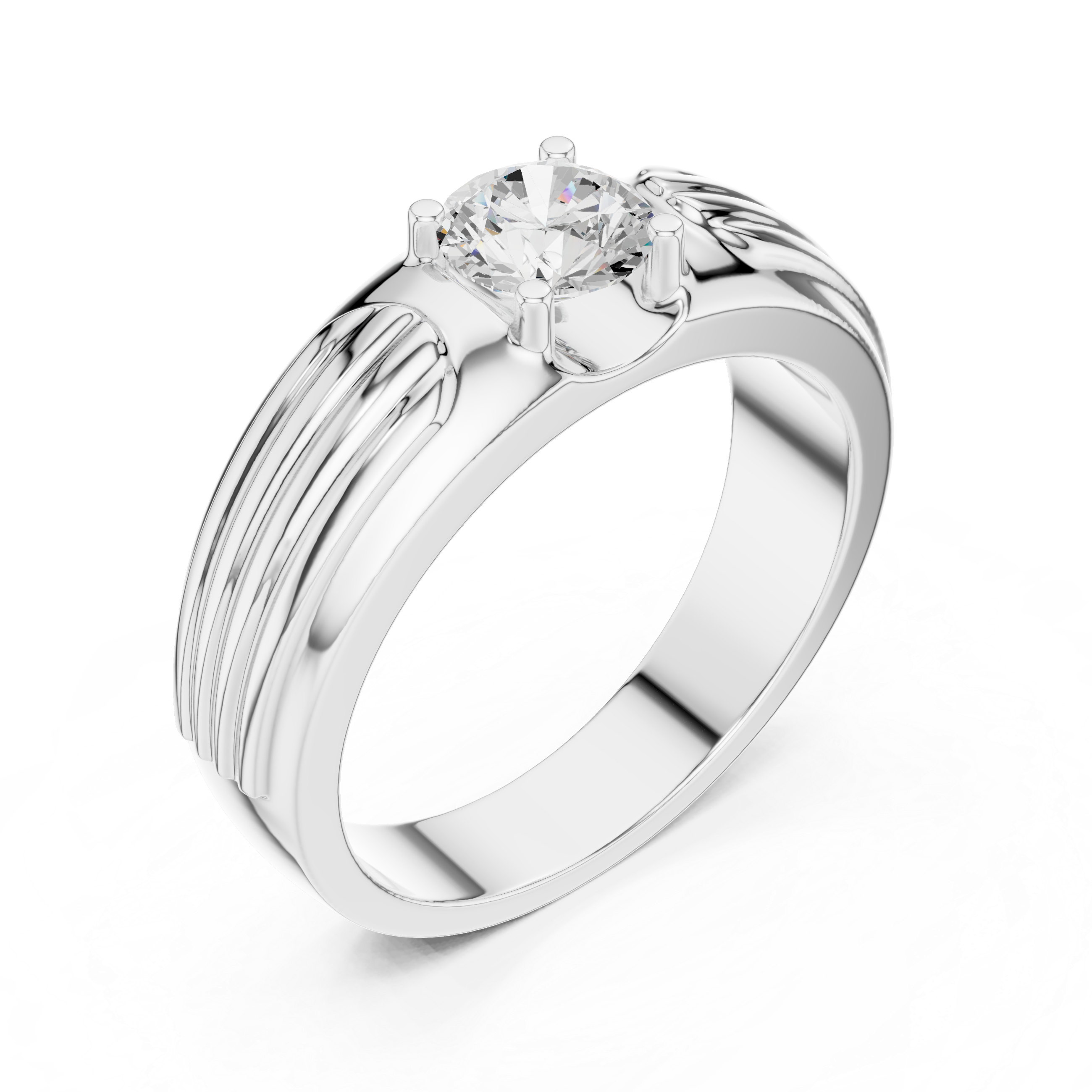 0.75 CT Round Diamond Two-Tone Men's Engagement Ring