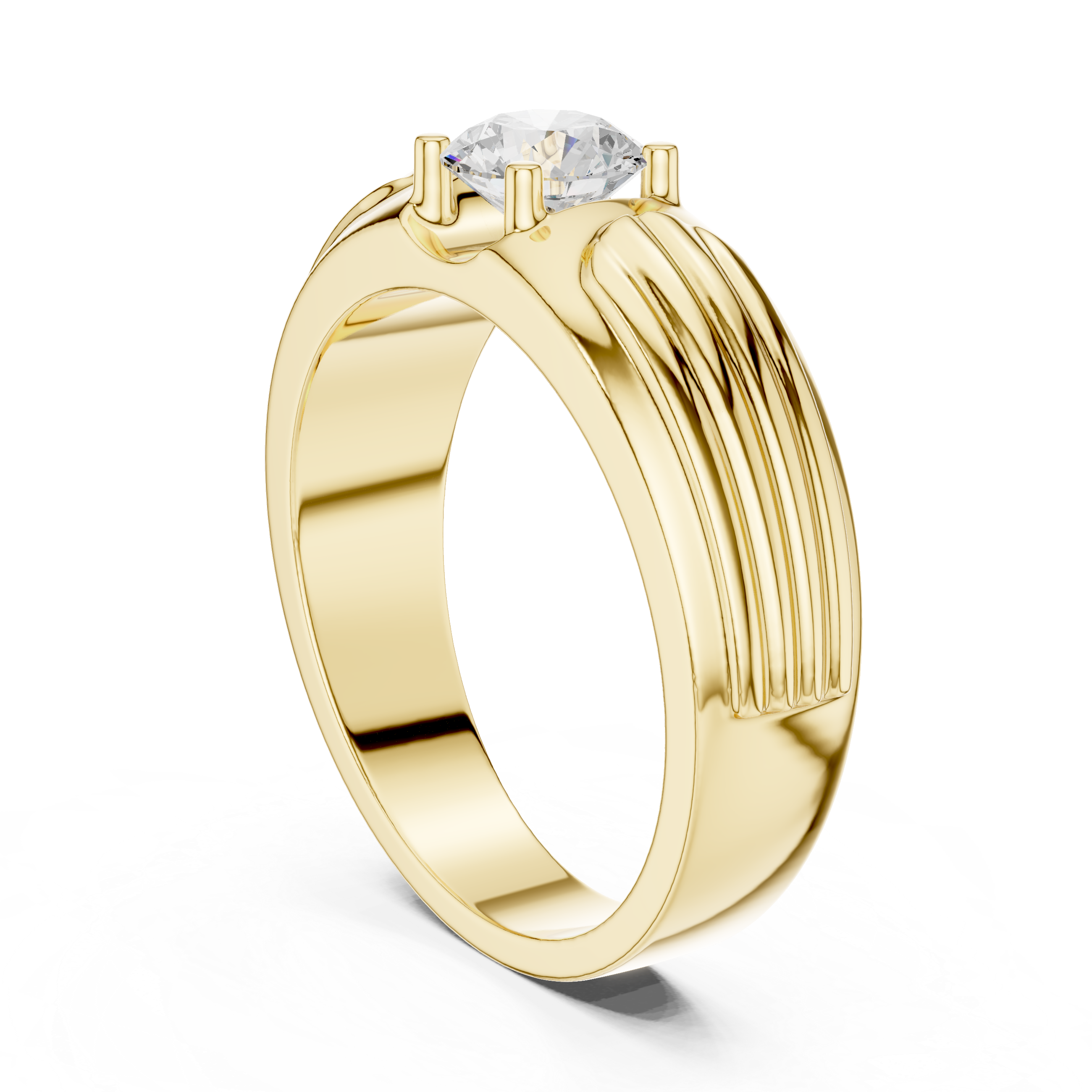 0.75 CT Round Diamond Two-Tone Men's Engagement Ring