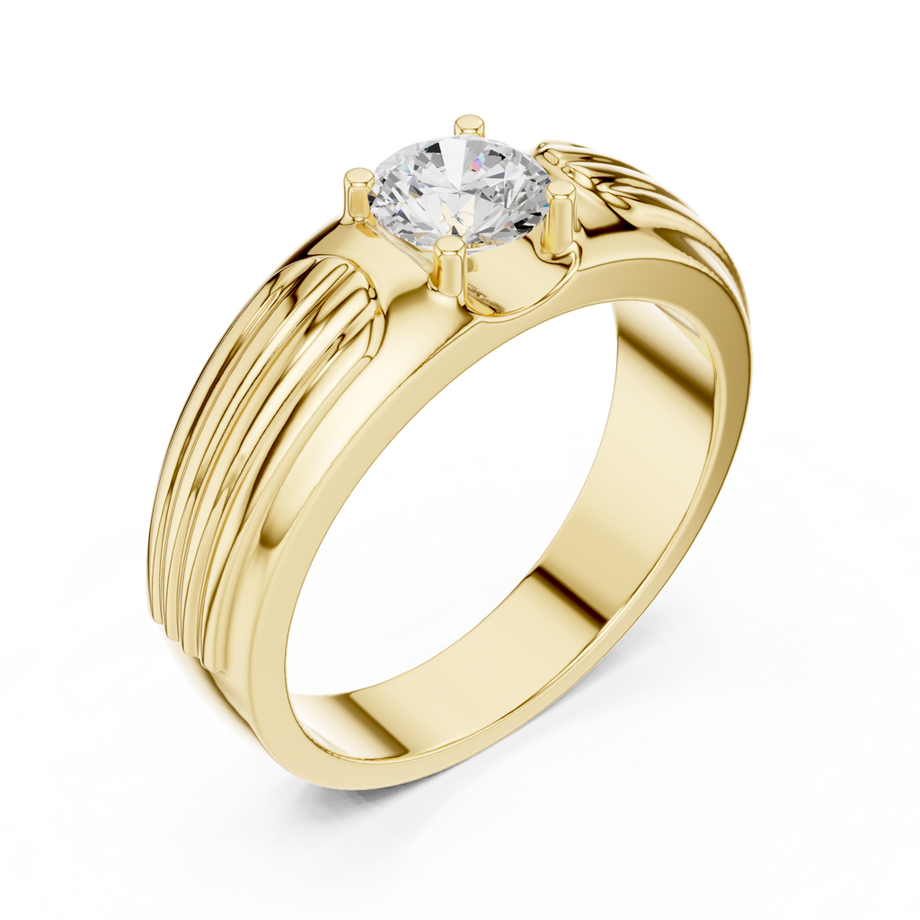 0.75 CT Round Diamond Two-Tone Men's Engagement Ring