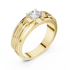 0.75 CT Round Diamond Two-Tone Men's Engagement Ring