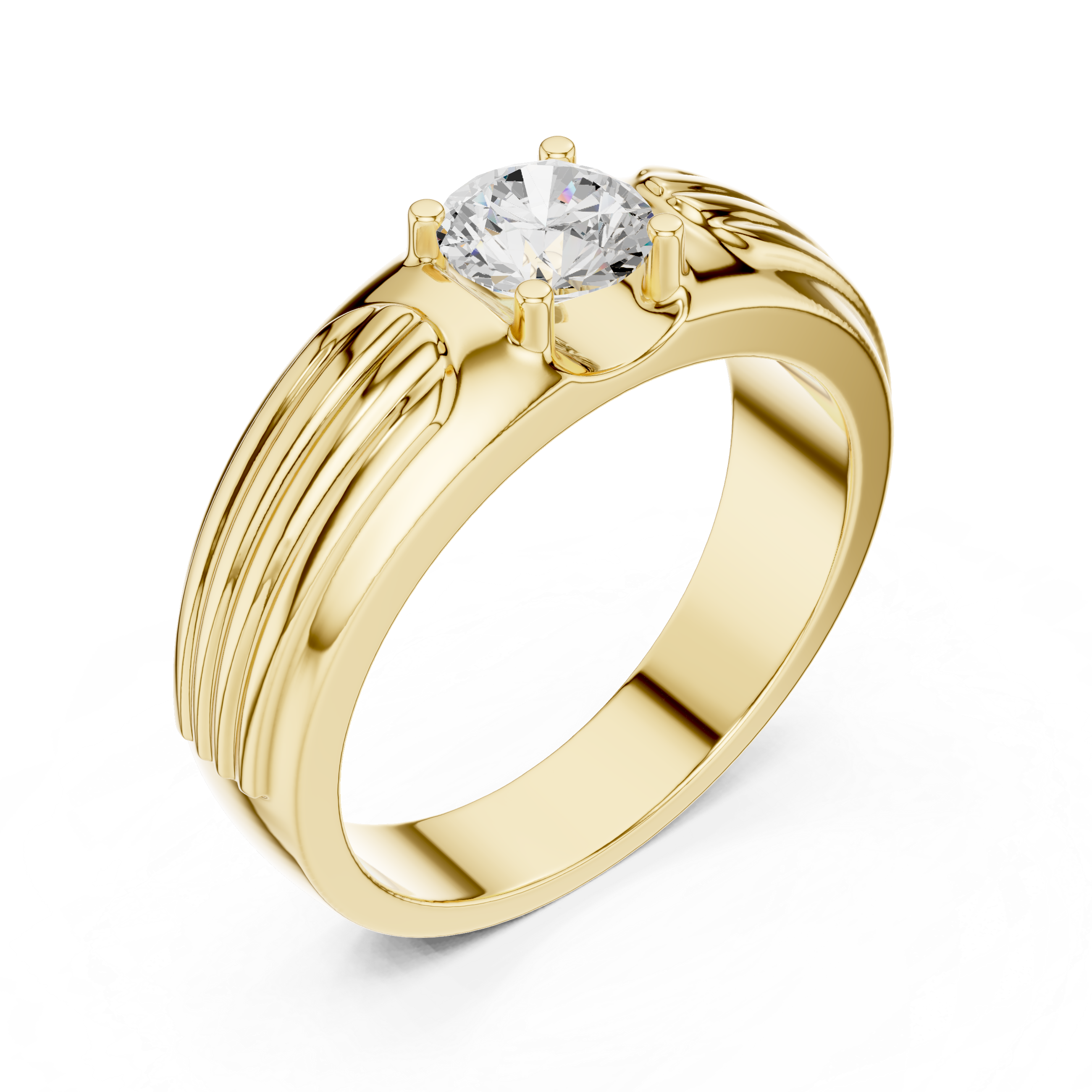 0.75 CT Round Diamond Two-Tone Men's Engagement Ring