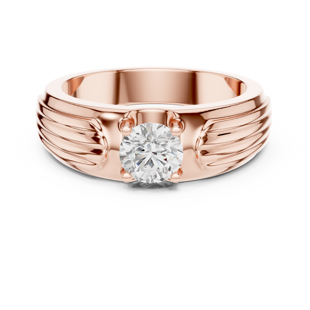 0.75 CT Round Diamond Two-Tone Men's Engagement Ring