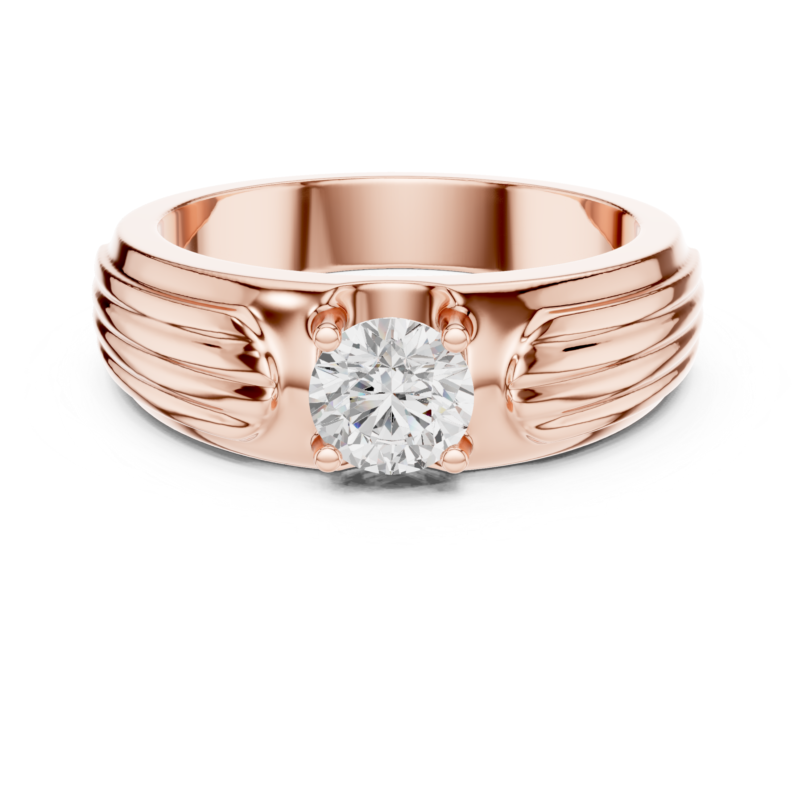 0.75 CT Round Diamond Two-Tone Men's Engagement Ring