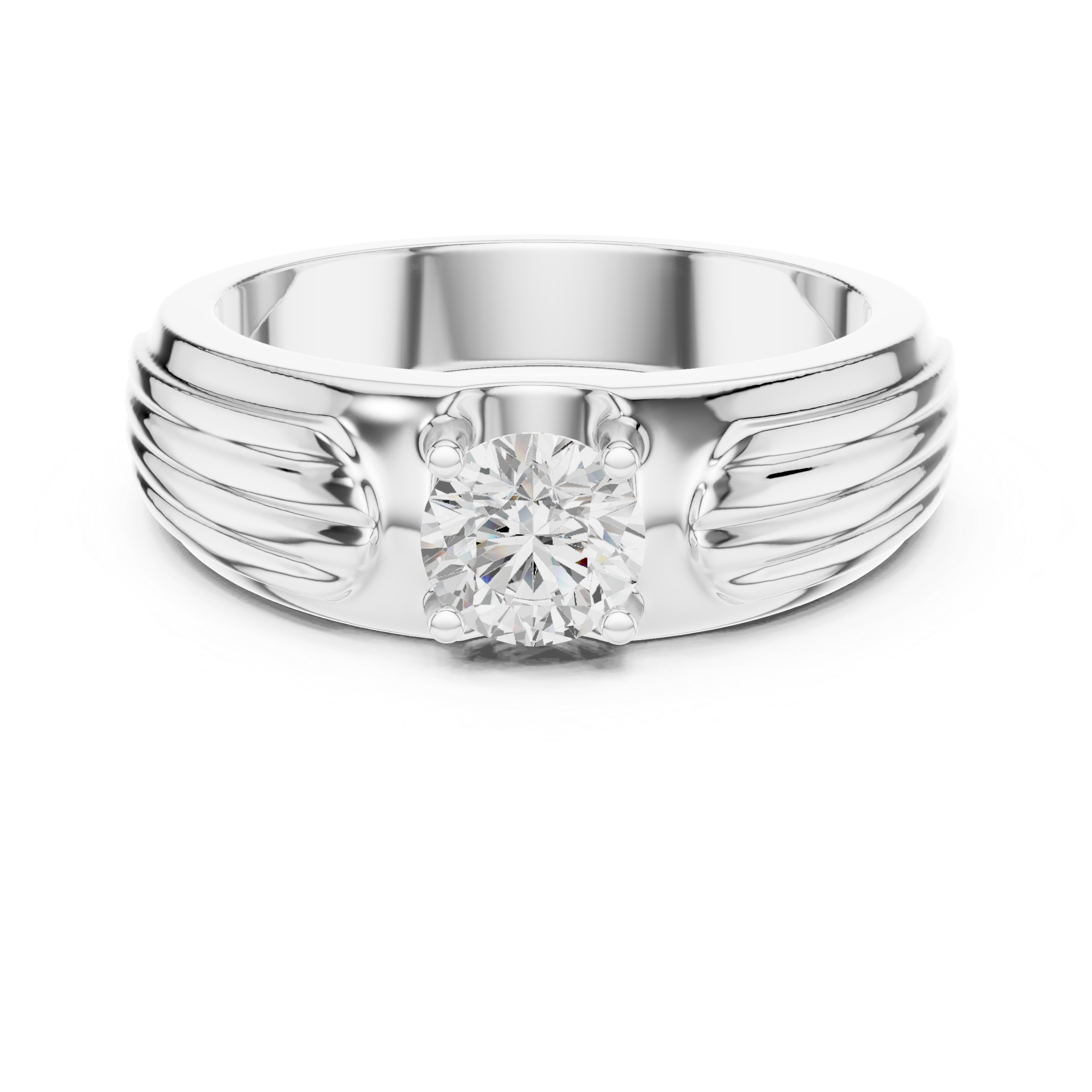0.75 CT Round Diamond Two-Tone Men's Engagement Ring
