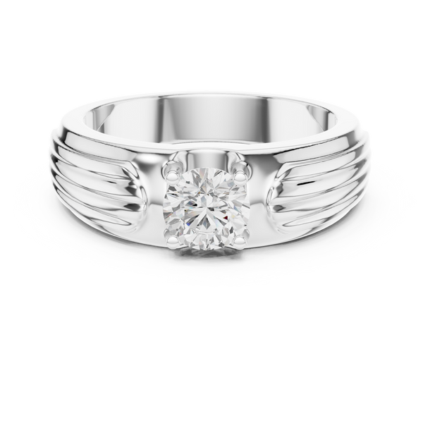 0.75 CT Round Diamond Two-Tone Men's Engagement Ring