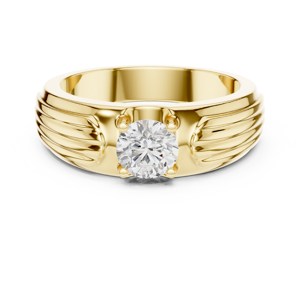 0.75 CT Round Diamond Two-Tone Men's Engagement Ring