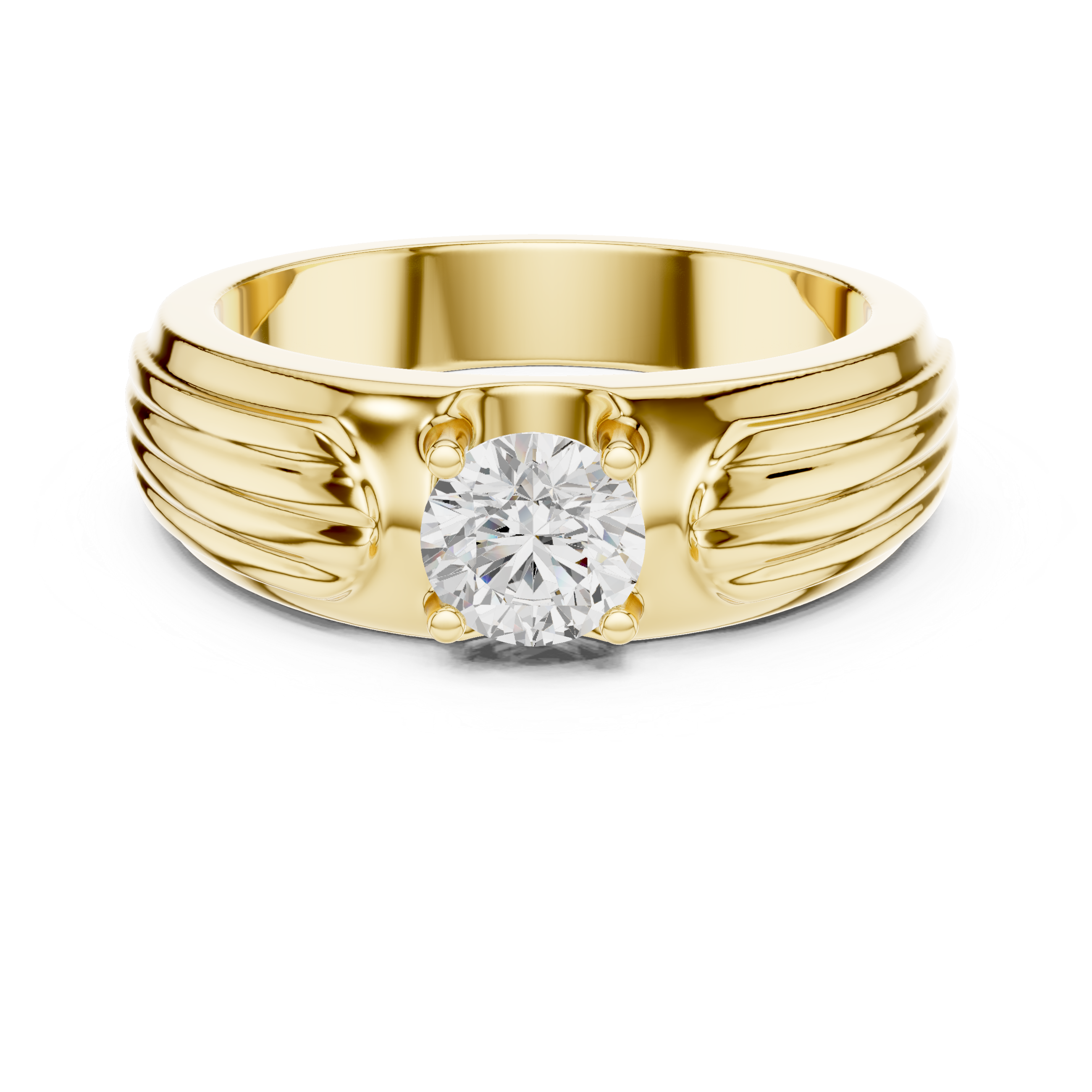 0.75 CT Round Diamond Two-Tone Men's Engagement Ring