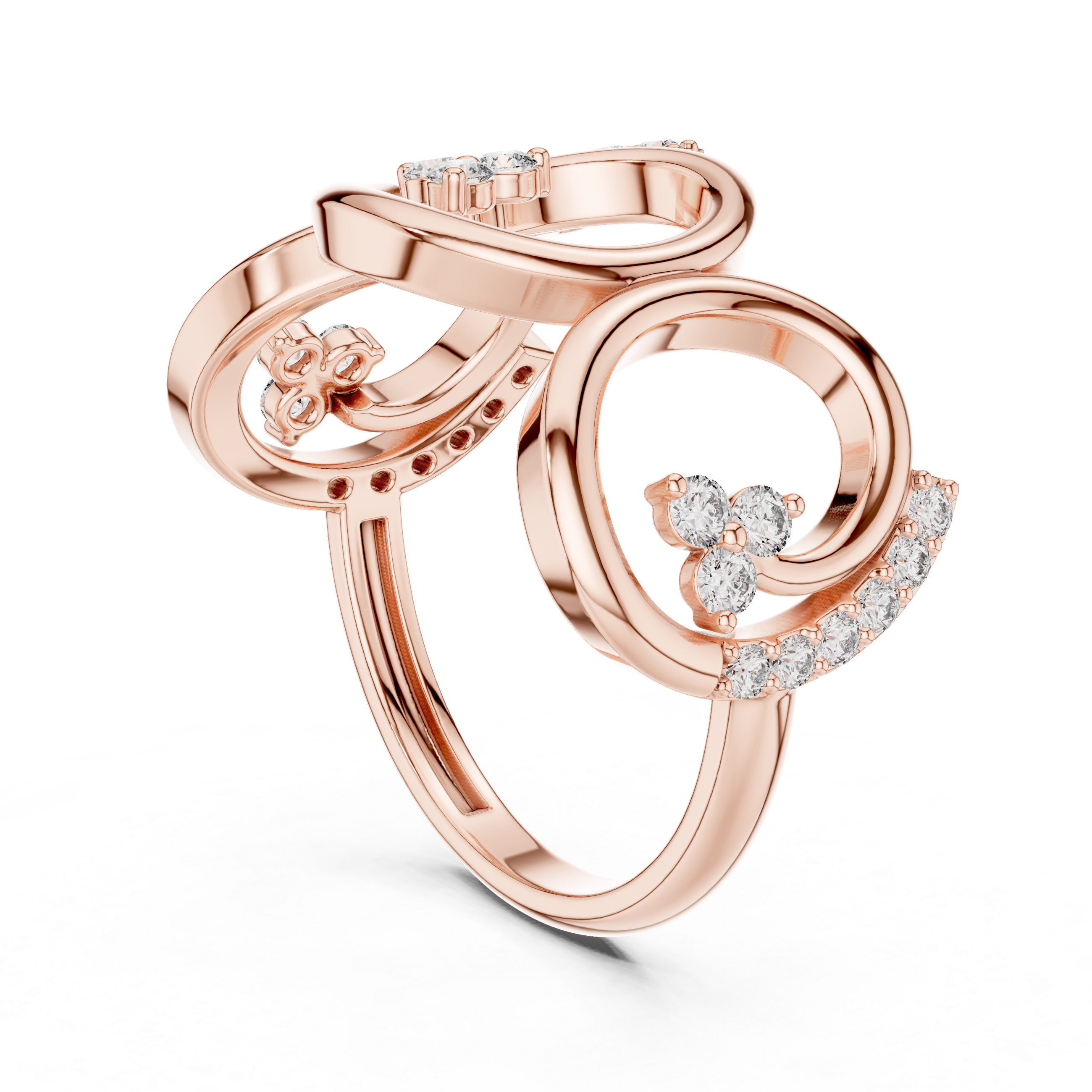 0.28 CT Diamond Infinity Circle Statement Ring