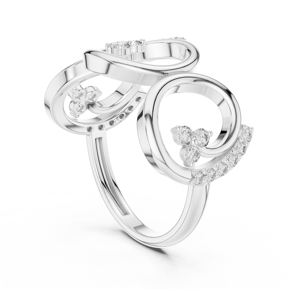 Diamond Infinity Circle Statement Ring – view 2 of 12, lab grown diamond ring | Jewelix Atelier