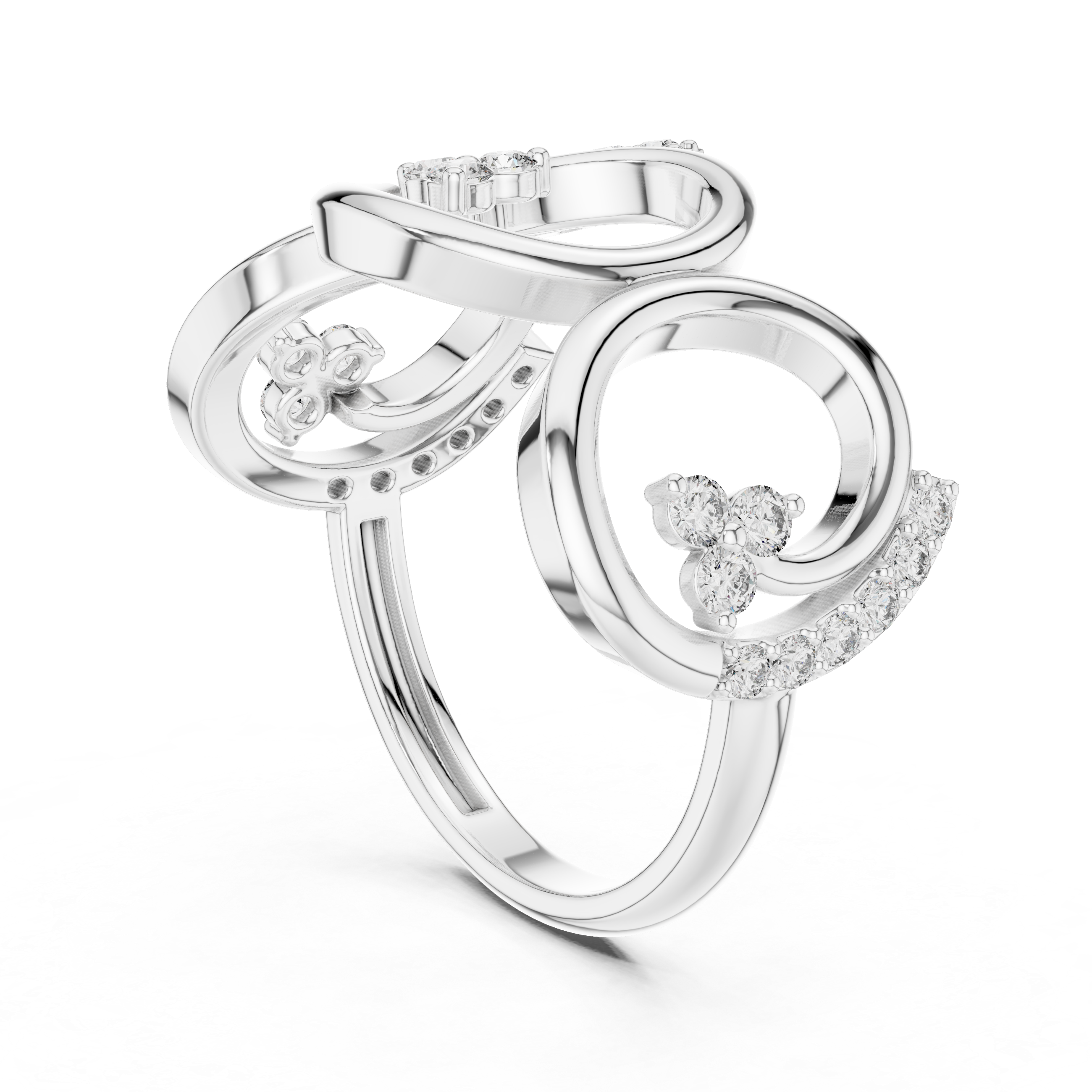 0.28 CT Diamond Infinity Circle Statement Ring