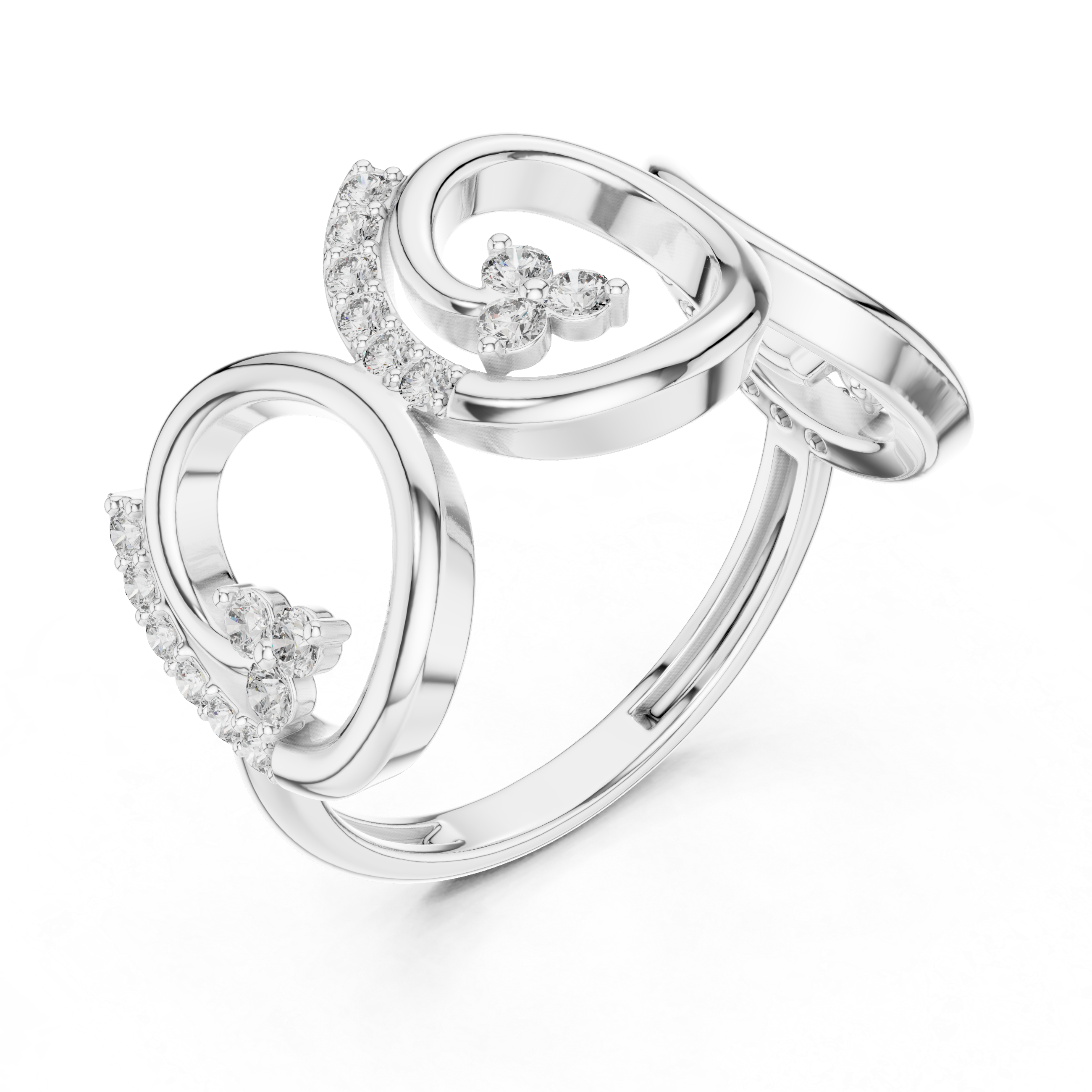 0.28 CT Diamond Infinity Circle Statement Ring