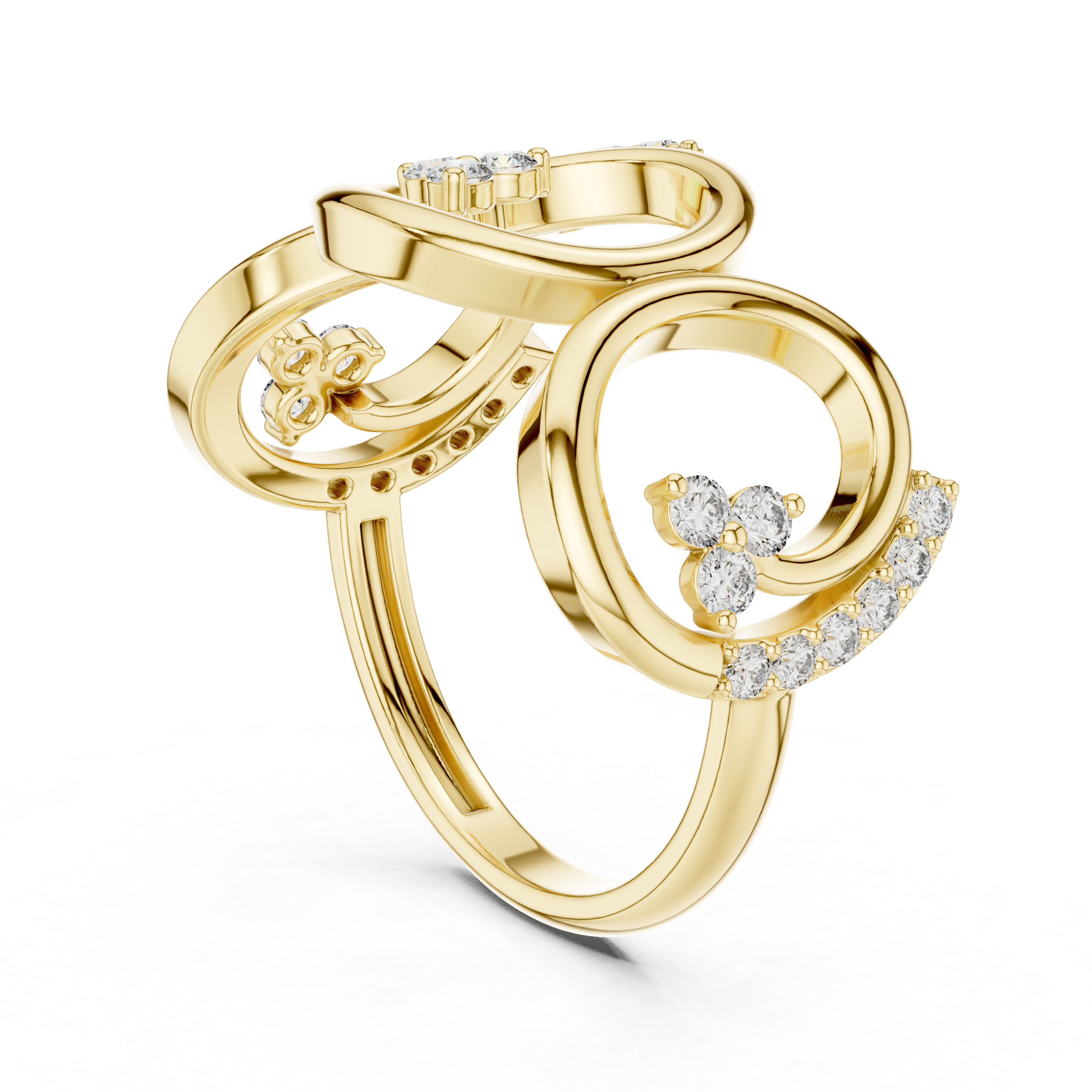 0.28 CT Diamond Infinity Circle Statement Ring
