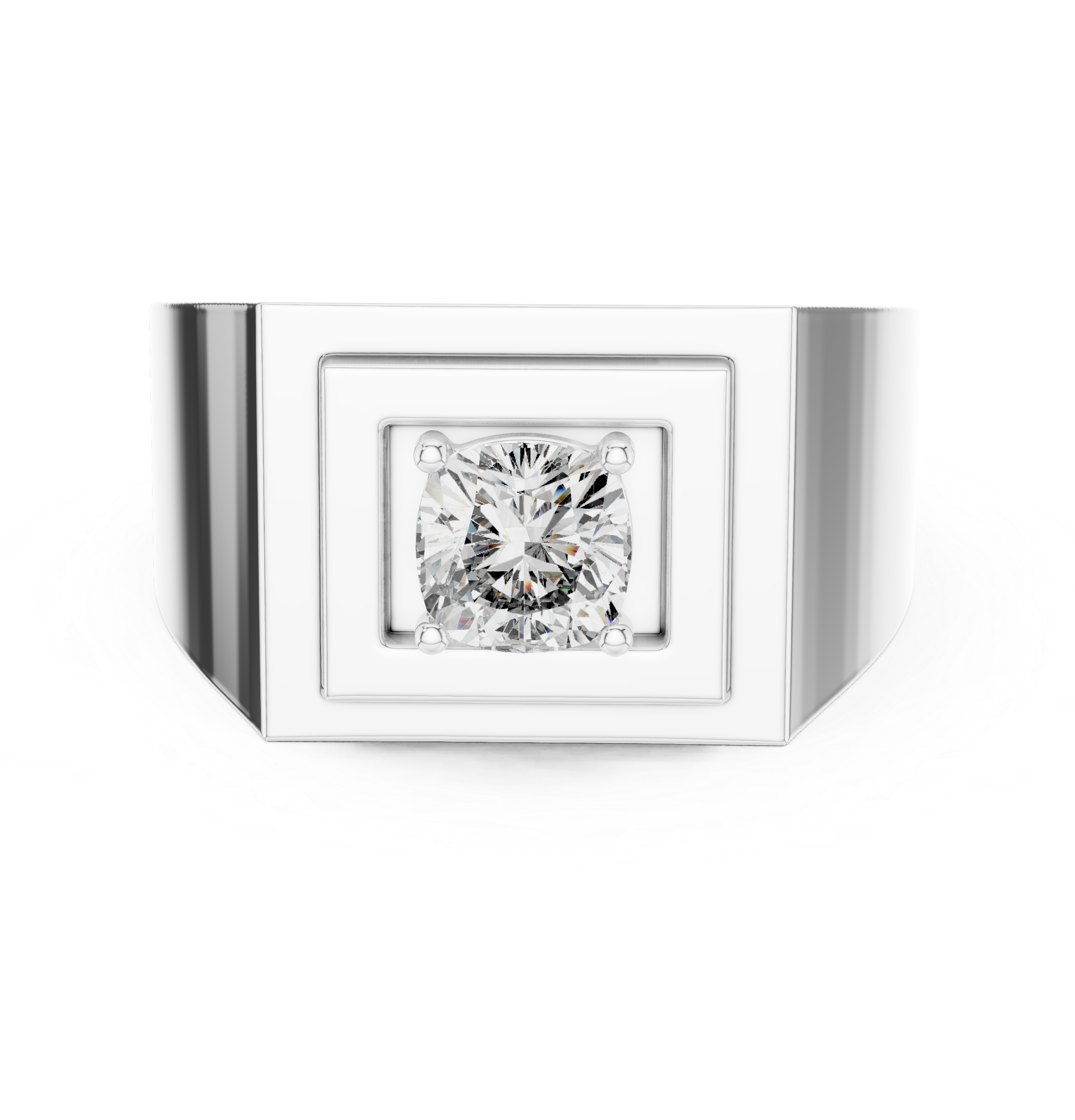 0.85 CT Cushion Cut Diamond Men's Signet Ring