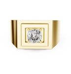 0.85 CT Cushion Cut Diamond Men's Signet Ring