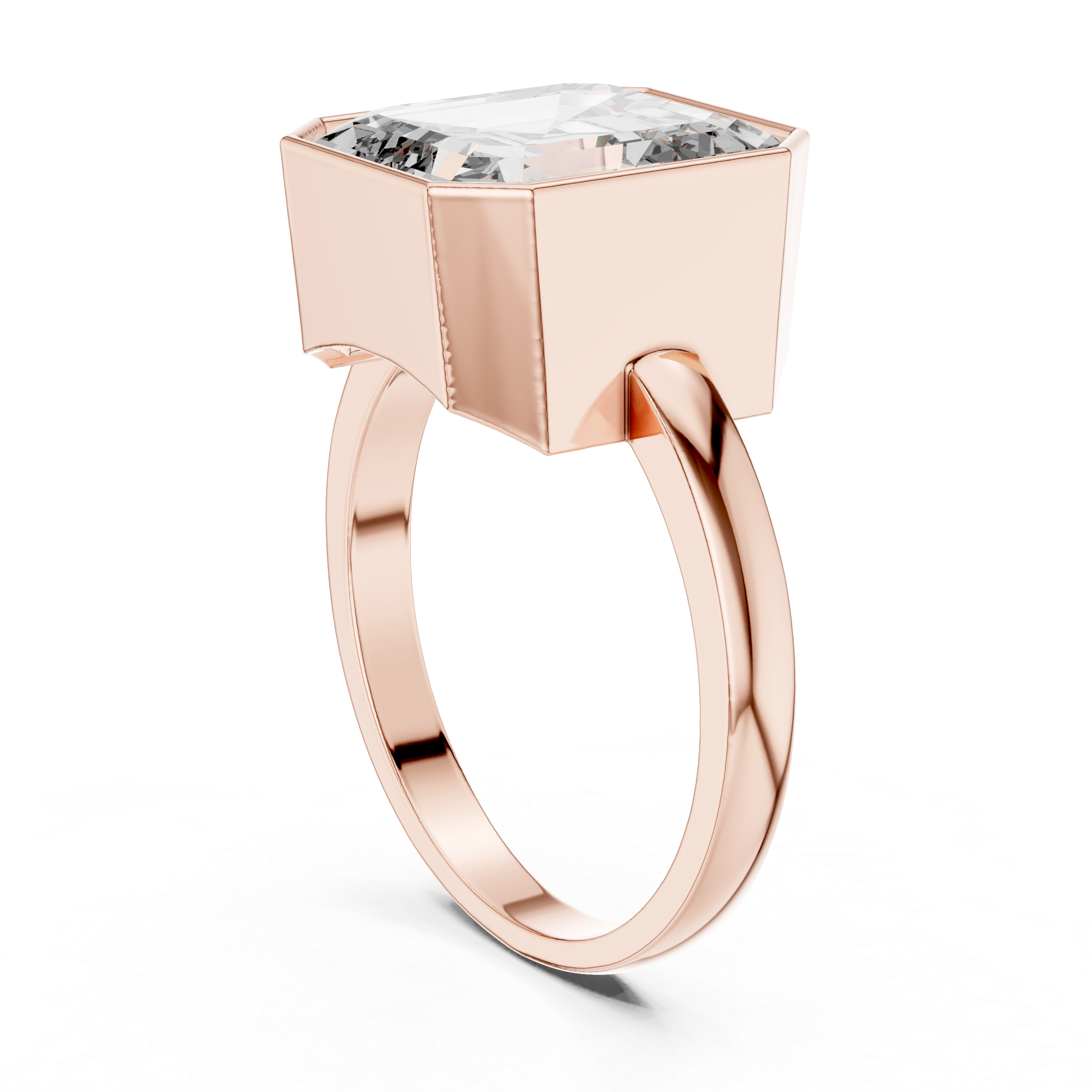 7.32 CT Emerald Cut Bezel Set Men's Diamond Signet Ring