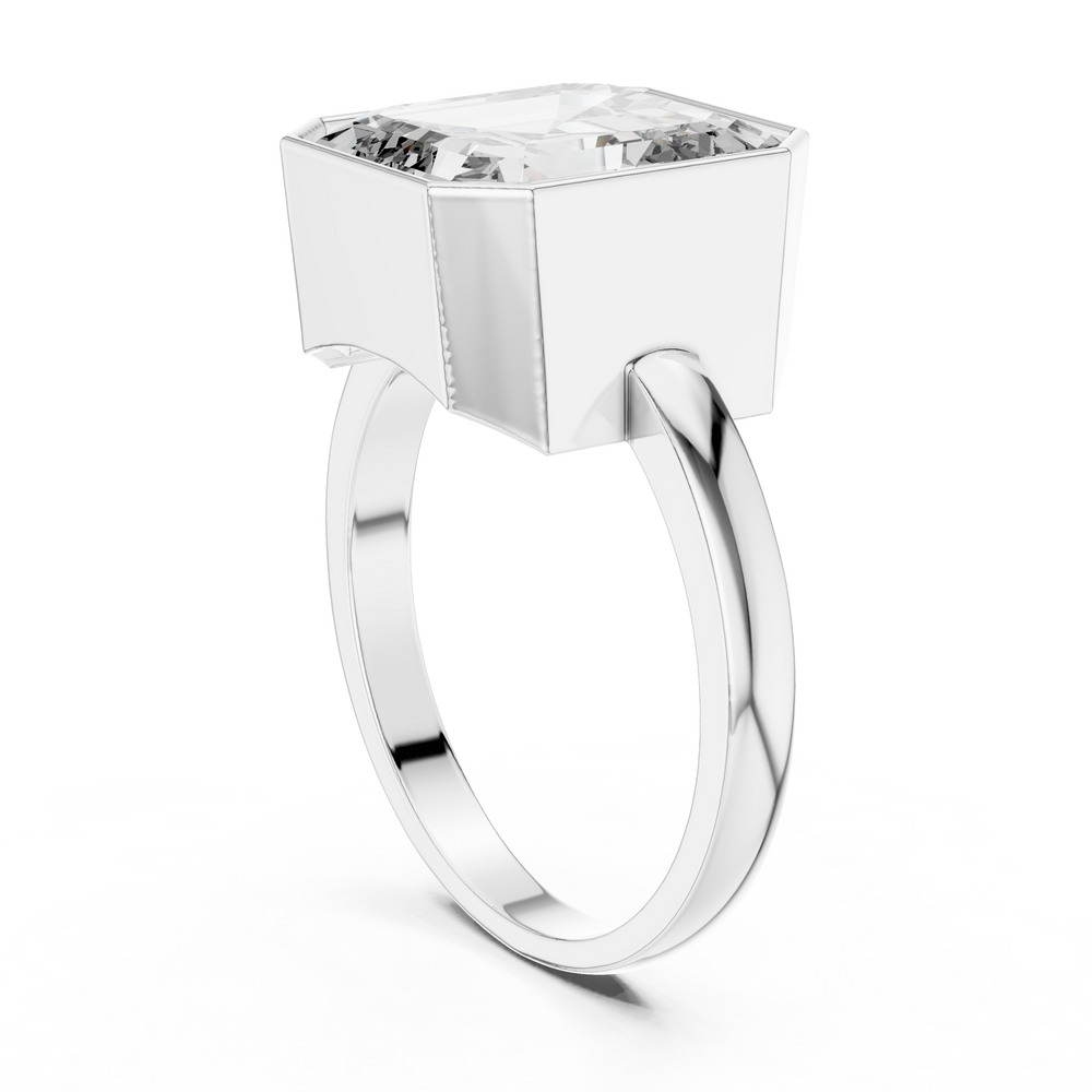 7.32 CT Emerald Cut Bezel Set Men's Diamond Signet Ring