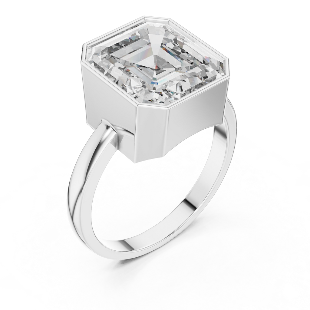 7.32 CT Emerald Cut Bezel Set Men's Diamond Signet Ring