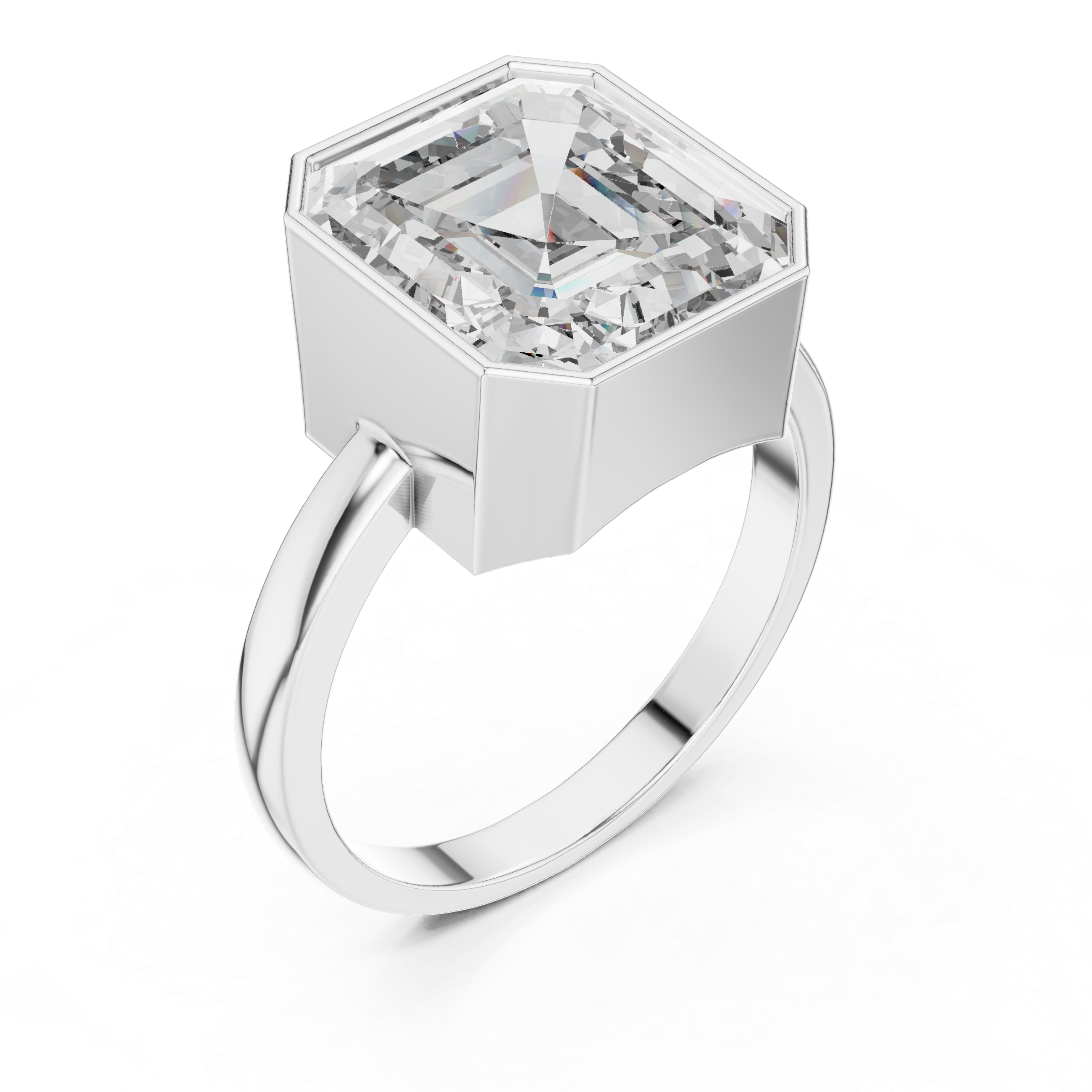 7.32 CT Emerald Cut Bezel Set Men's Diamond Signet Ring