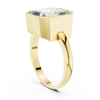 7.32 CT Emerald Cut Bezel Set Men's Diamond Signet Ring