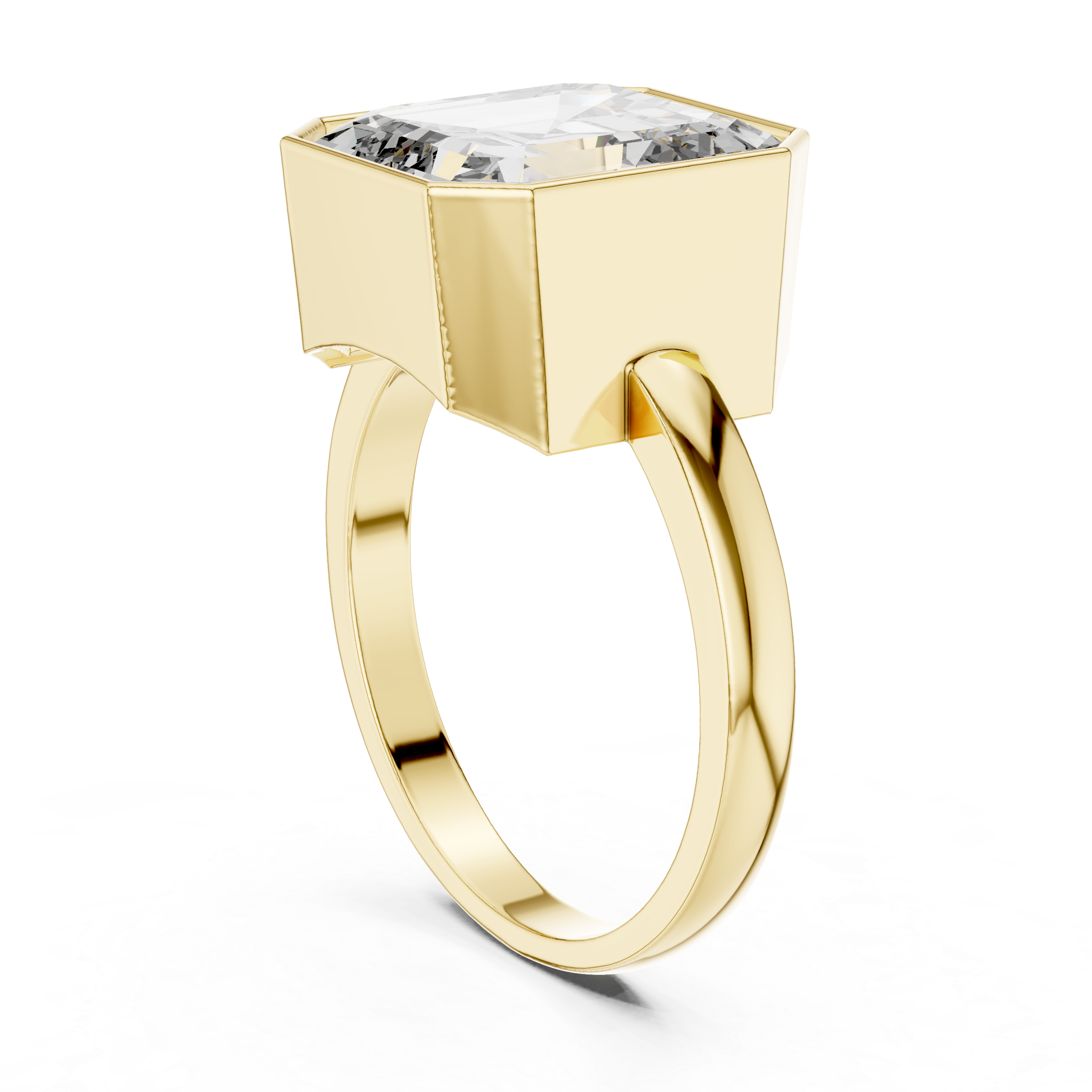 7.32 CT Emerald Cut Bezel Set Men's Diamond Signet Ring