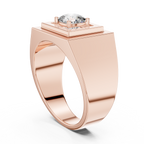 0.85 CT Cushion Cut Diamond Men's Signet Ring