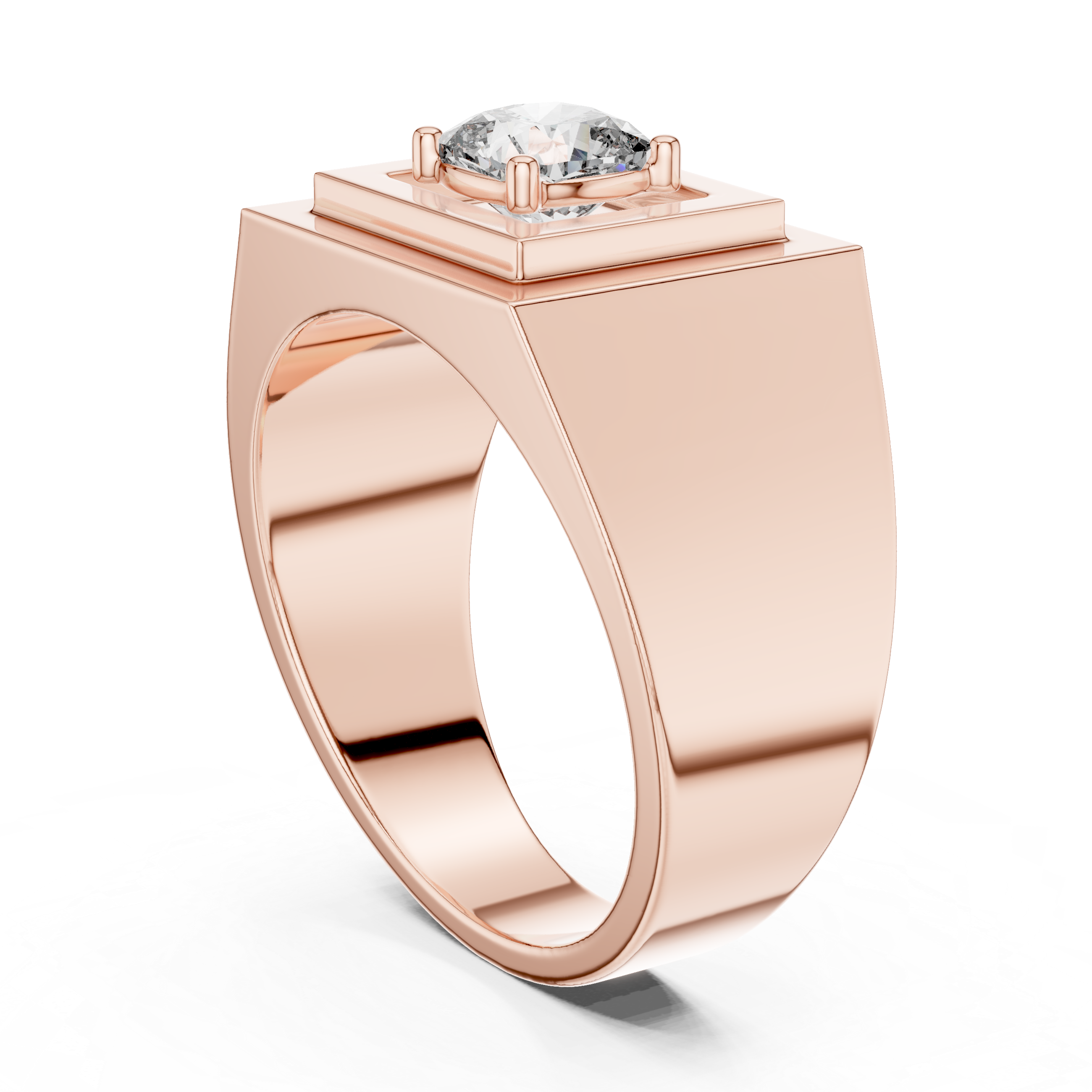 0.85 CT Cushion Cut Diamond Men's Signet Ring