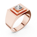 0.85 CT Cushion Cut Diamond Men's Signet Ring