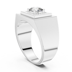 0.85 CT Cushion Cut Diamond Men's Signet Ring