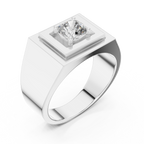0.85 CT Cushion Cut Diamond Men's Signet Ring