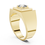 0.85 CT Cushion Cut Diamond Men's Signet Ring